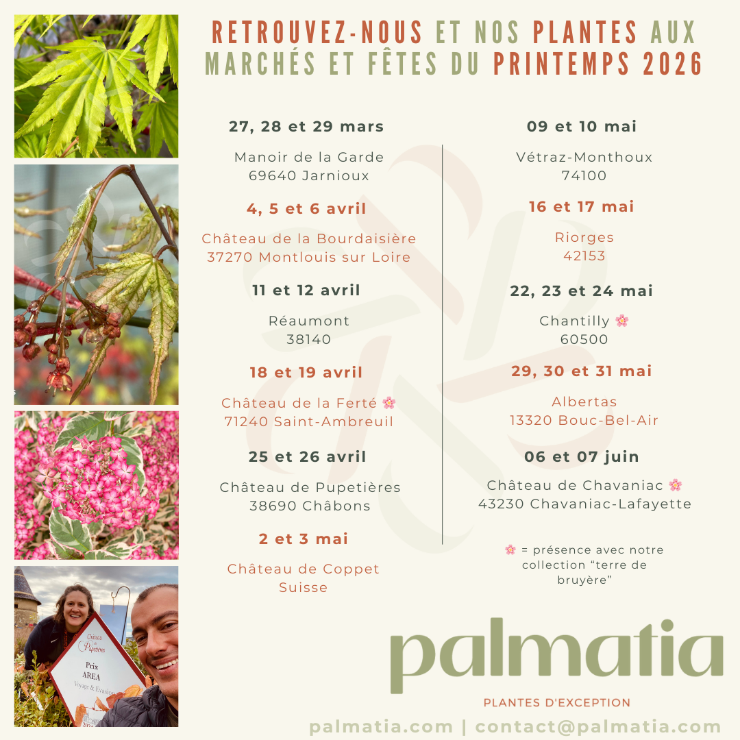 Agenda Palmatia Plantes - Printemps 2026